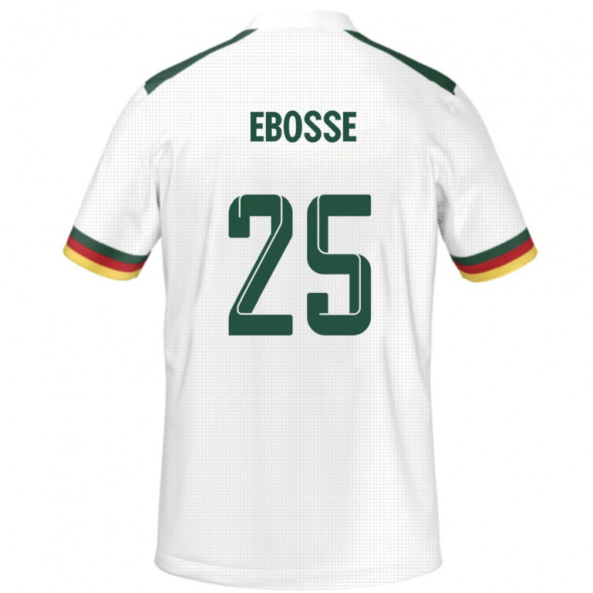 Danxen Kinder Kamerun Enzo Ebosse #25 Weiß Auswärtstrikot Trikot 24-26 T-Shirt
