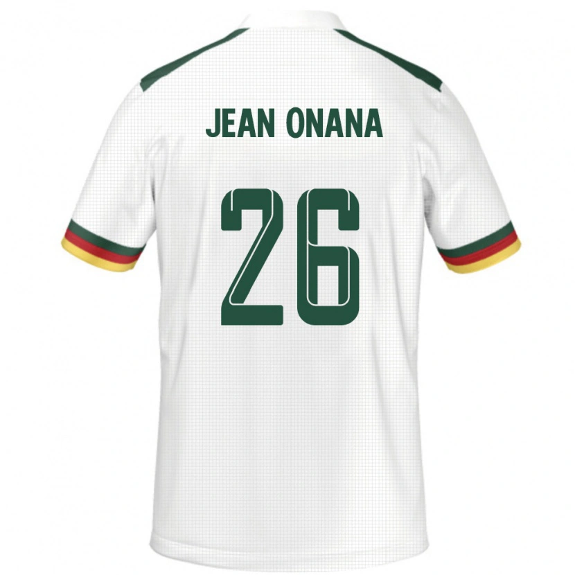 Danxen Kinder Kamerun Jean Onana #26 Weiß Auswärtstrikot Trikot 24-26 T-Shirt