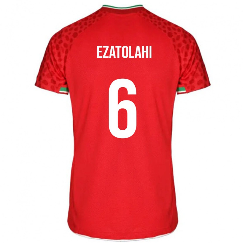Danxen Kinder Iran Saeid Ezatolahi #6 Rot Auswärtstrikot Trikot 24-26 T-Shirt