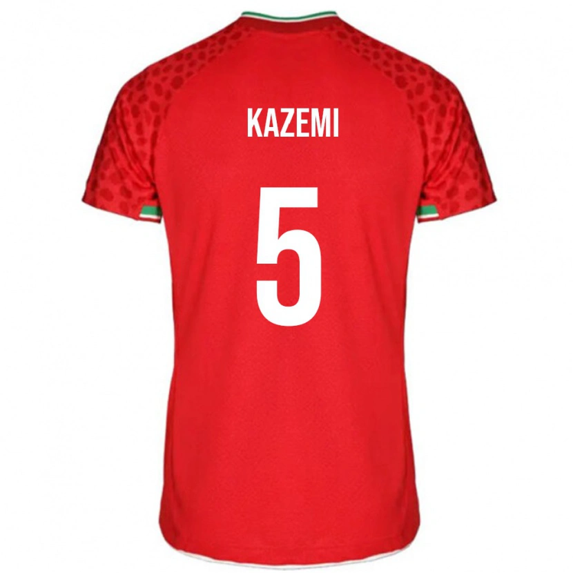 Danxen Kinder Iran Abolfazl Kazemi #5 Rot Auswärtstrikot Trikot 24-26 T-Shirt