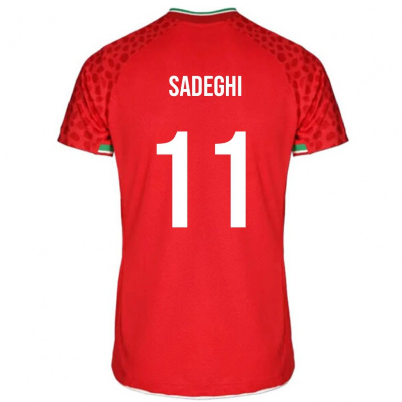 Danxen Kinder Iran Mahan Sadeghi #11 Rot Auswärtstrikot Trikot 24-26 T-Shirt