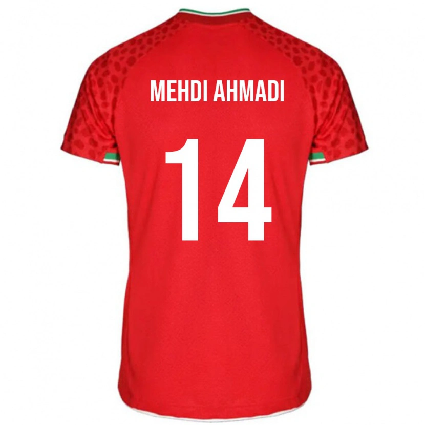 Danxen Kinder Iran Mohammad Mehdi Ahmadi #14 Rot Auswärtstrikot Trikot 24-26 T-Shirt