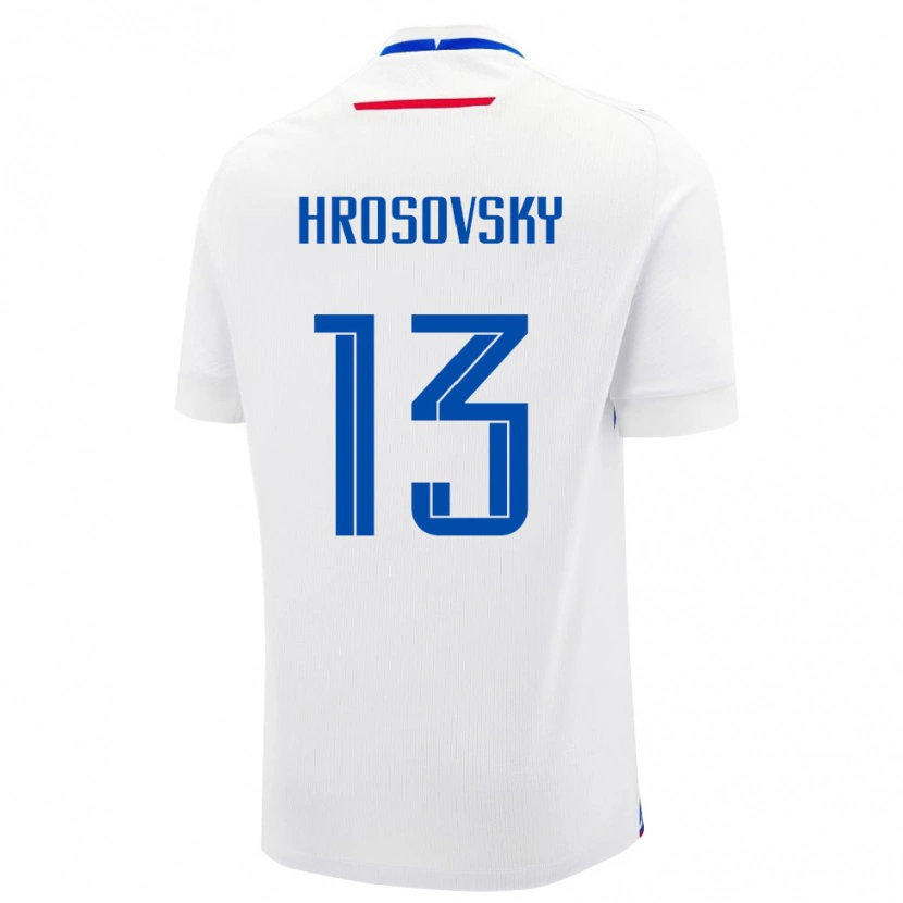 Danxen Kinder Slowakei Patrik Hrosovsky #13 Weiß Auswärtstrikot Trikot 24-26 T-Shirt