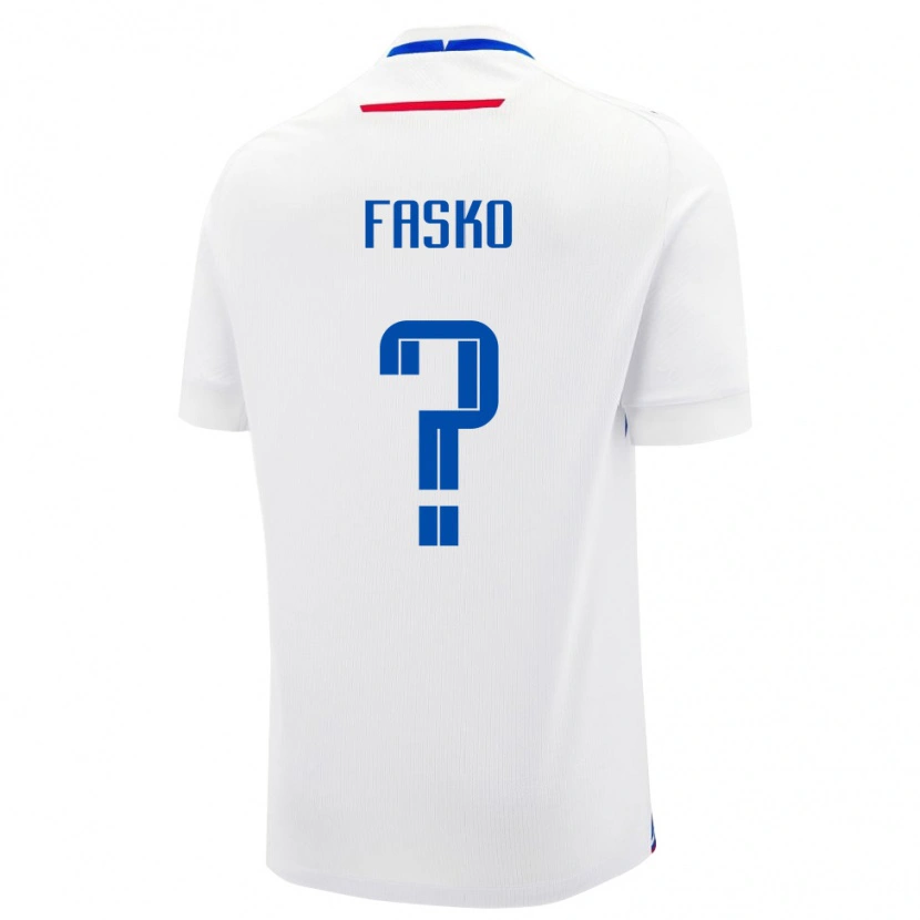 Danxen Kinder Slowakei Simon Fasko #0 Weiß Auswärtstrikot Trikot 24-26 T-Shirt