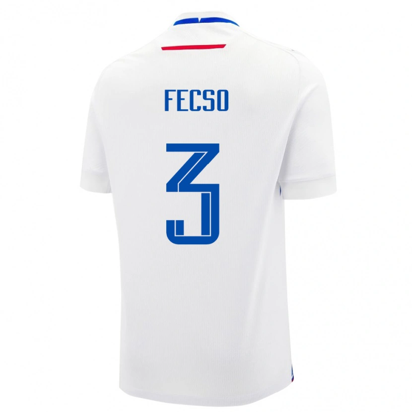 Danxen Kinder Slowakei Oliver Fecso #3 Weiß Auswärtstrikot Trikot 24-26 T-Shirt