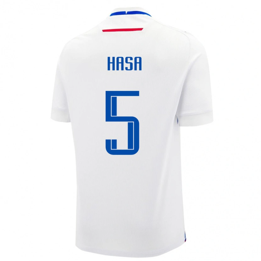 Danxen Kinder Slowakei Samuel Hasa #5 Weiß Auswärtstrikot Trikot 24-26 T-Shirt