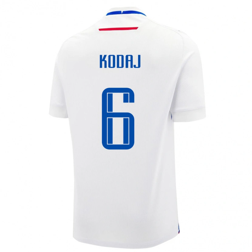 Danxen Kinder Slowakei Milan Kodaj #6 Weiß Auswärtstrikot Trikot 24-26 T-Shirt