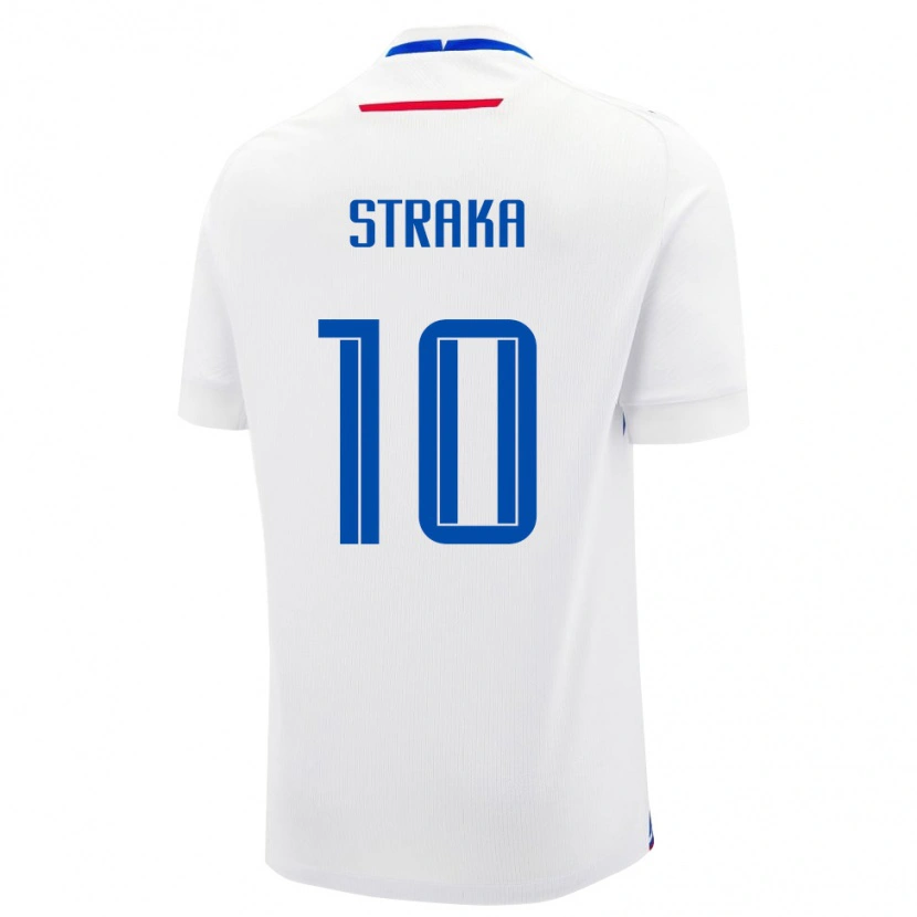 Danxen Kinder Slowakei David Straka #10 Weiß Auswärtstrikot Trikot 24-26 T-Shirt