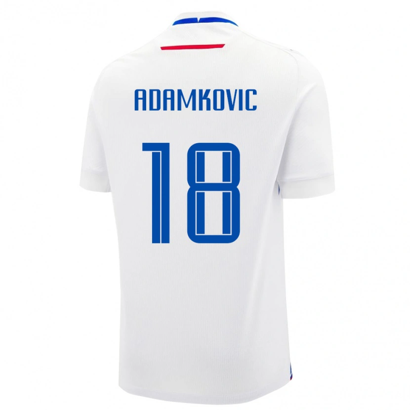 Danxen Kinder Slowakei Denis Adamkovic #18 Weiß Auswärtstrikot Trikot 24-26 T-Shirt