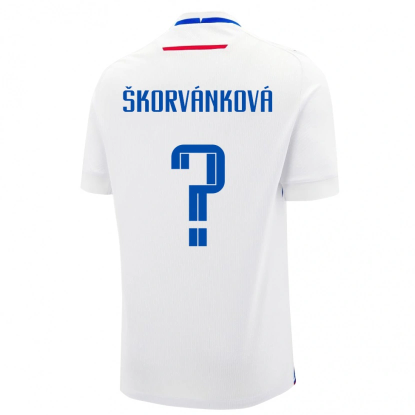 Danxen Kinder Slowakei Dominika Škorvánková #0 Weiß Auswärtstrikot Trikot 24-26 T-Shirt