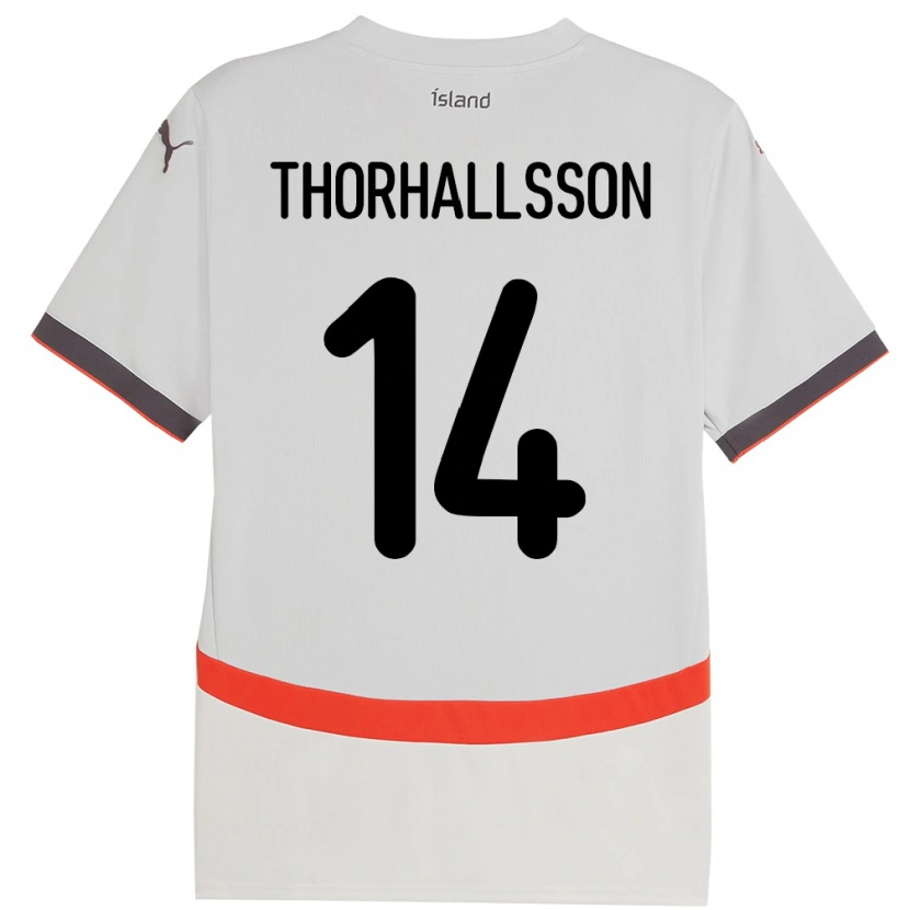 Danxen Kinder Island Dagur Dan Thórhallsson #14 Weiß Auswärtstrikot Trikot 24-26 T-Shirt