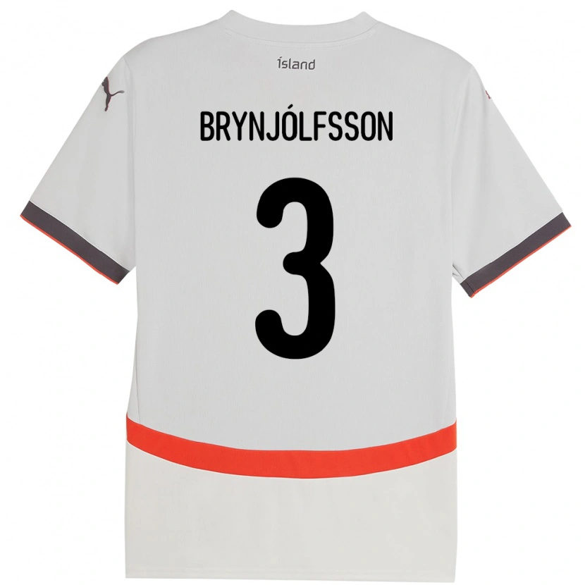 Danxen Kinder Island Bjarni Gudjón Brynjólfsson #3 Weiß Auswärtstrikot Trikot 24-26 T-Shirt