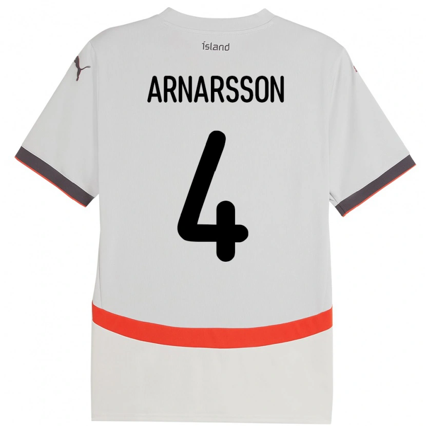 Danxen Kinder Island Ásbjörn Líndal Arnarsson #4 Weiß Auswärtstrikot Trikot 24-26 T-Shirt