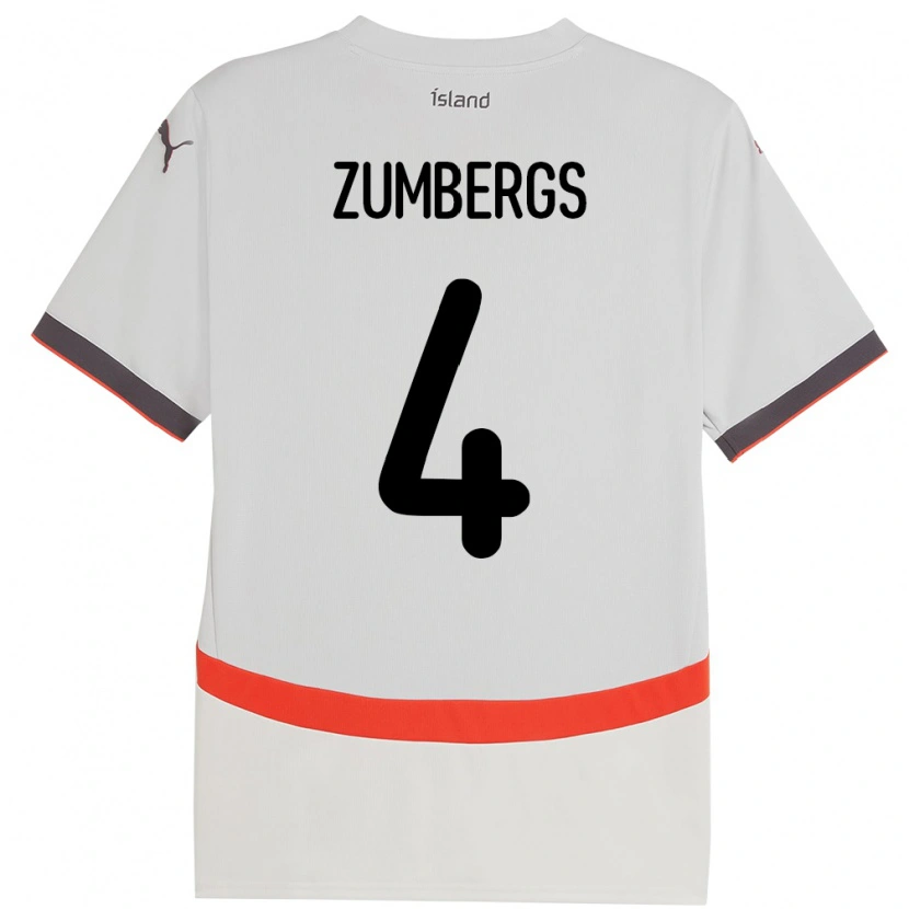 Danxen Kinder Island Aron Kristinn Zumbergs #4 Weiß Auswärtstrikot Trikot 24-26 T-Shirt