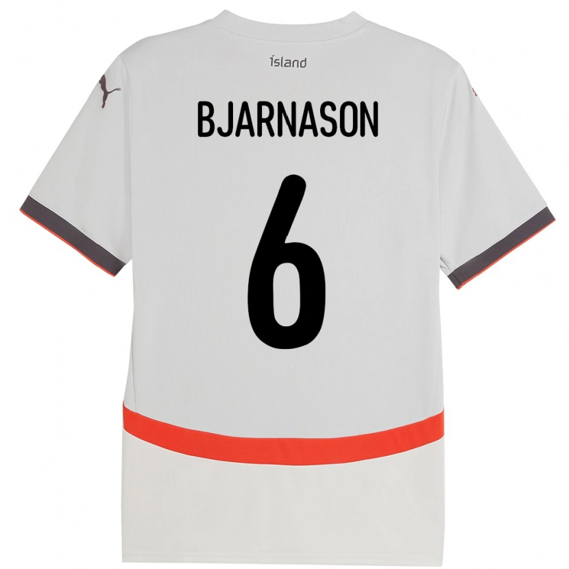Danxen Kinder Island Jóhannes Kristinn Bjarnason #6 Weiß Auswärtstrikot Trikot 24-26 T-Shirt