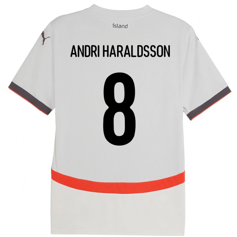 Danxen Kinder Island Haukur Andri Haraldsson #8 Weiß Auswärtstrikot Trikot 24-26 T-Shirt