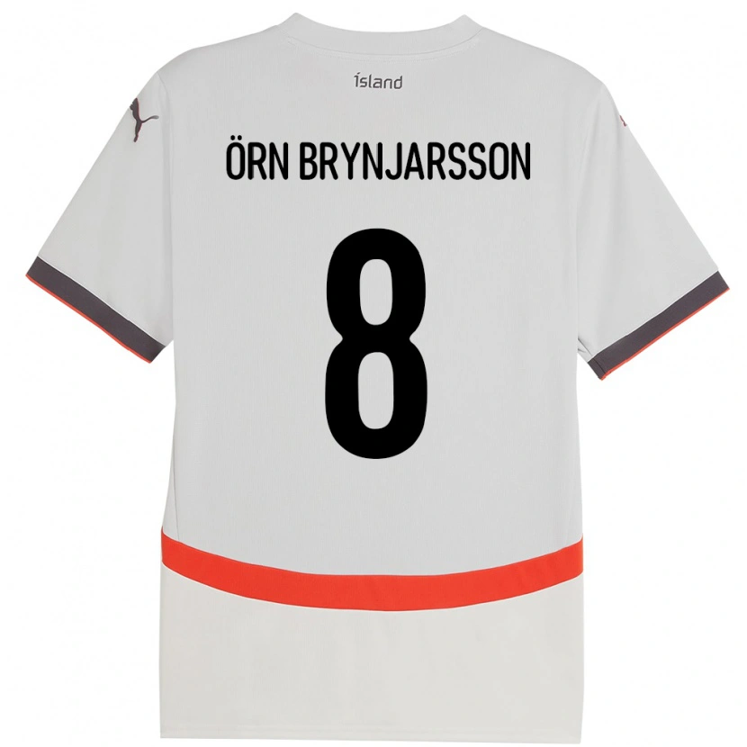 Danxen Kinder Island Bjarki Örn Brynjarsson #8 Weiß Auswärtstrikot Trikot 24-26 T-Shirt