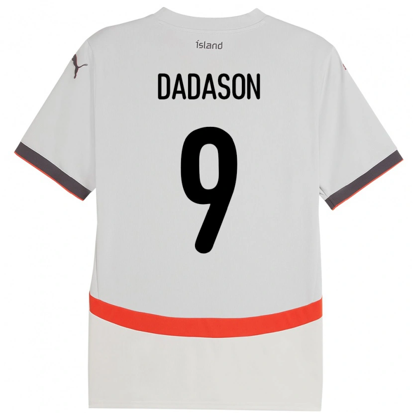 Danxen Kinder Island Viktor Dadason #9 Weiß Auswärtstrikot Trikot 24-26 T-Shirt