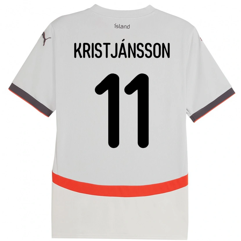 Danxen Kinder Island Tómas Óli Kristjánsson #11 Weiß Auswärtstrikot Trikot 24-26 T-Shirt