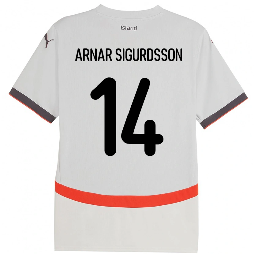 Danxen Kinder Island Jón Arnar Sigurdsson #14 Weiß Auswärtstrikot Trikot 24-26 T-Shirt