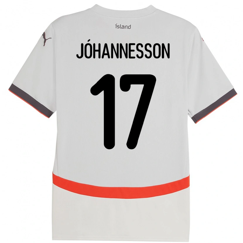 Danxen Kinder Island Daniel Jóhannesson #17 Weiß Auswärtstrikot Trikot 24-26 T-Shirt