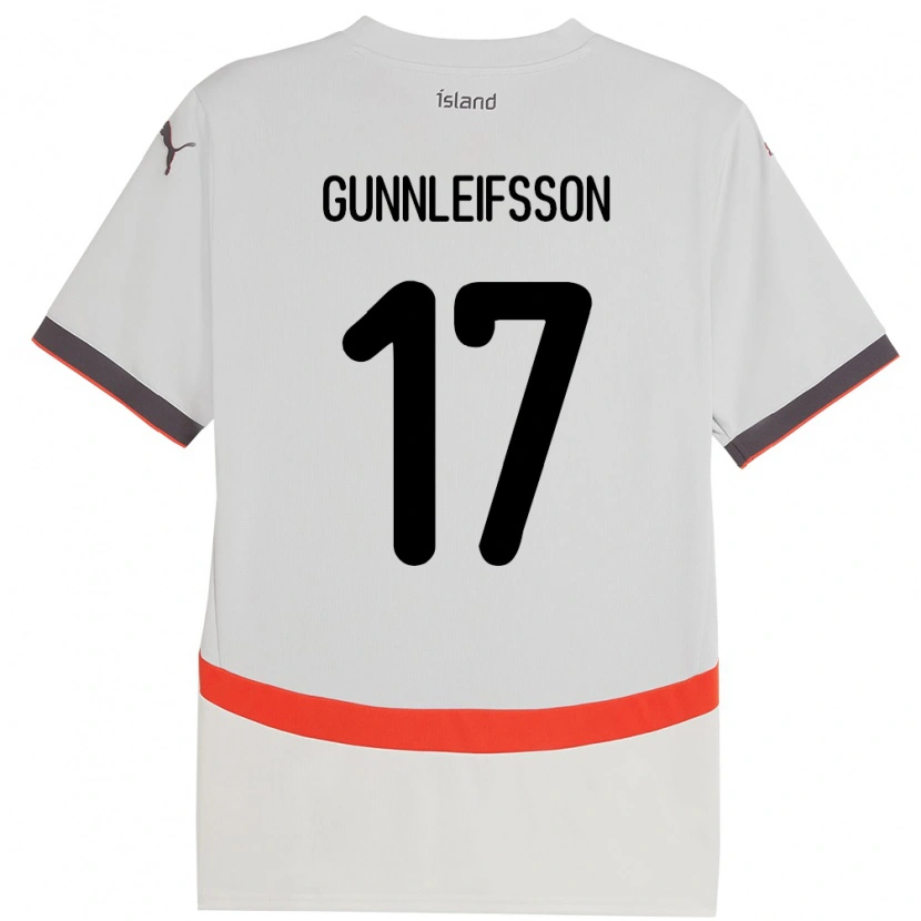 Danxen Kinder Island Gunnleifur Orri Gunnleifsson #17 Weiß Auswärtstrikot Trikot 24-26 T-Shirt