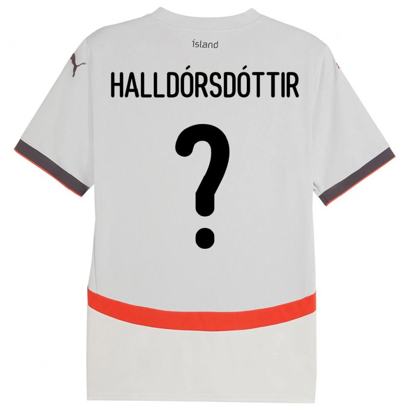Danxen Kinder Island Ásdís Karen Halldórsdóttir #0 Weiß Auswärtstrikot Trikot 24-26 T-Shirt