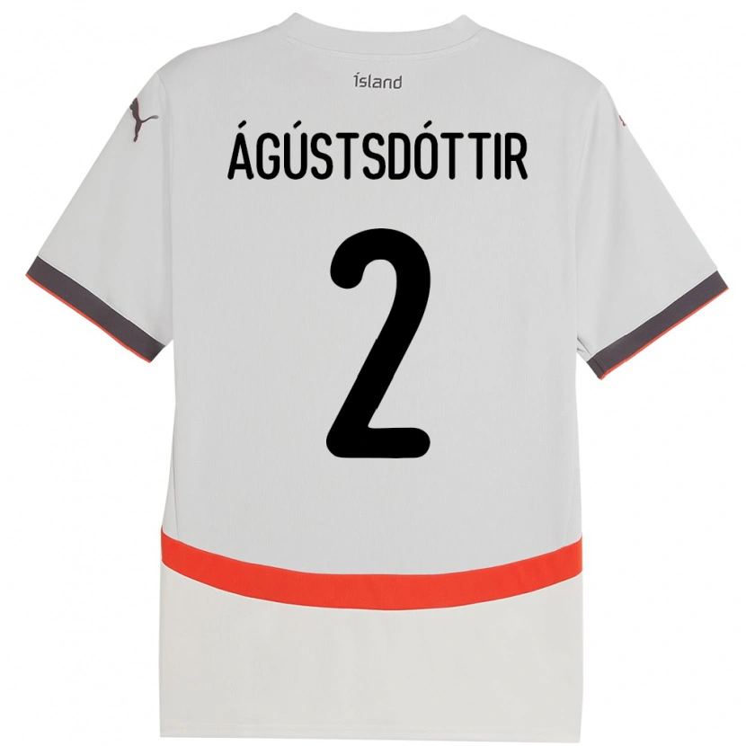 Danxen Kinder Island Berglind Rós Ágústsdóttir #2 Weiß Auswärtstrikot Trikot 24-26 T-Shirt