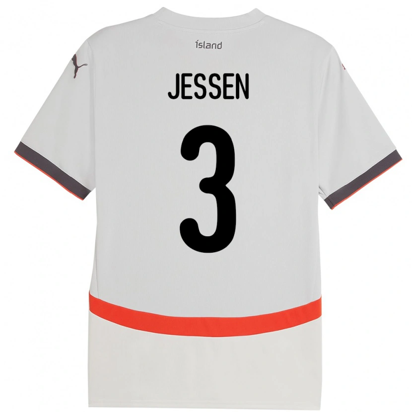 Danxen Kinder Island Sandra Jessen #3 Weiß Auswärtstrikot Trikot 24-26 T-Shirt