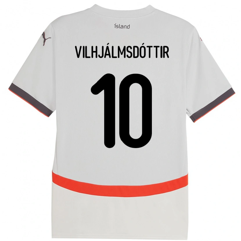 Danxen Kinder Island Karólína Lea Vilhjálmsdóttir #10 Weiß Auswärtstrikot Trikot 24-26 T-Shirt