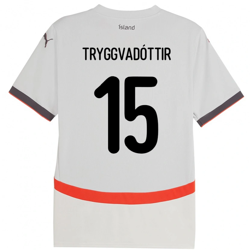 Danxen Kinder Island Katla Tryggvadóttir #15 Weiß Auswärtstrikot Trikot 24-26 T-Shirt