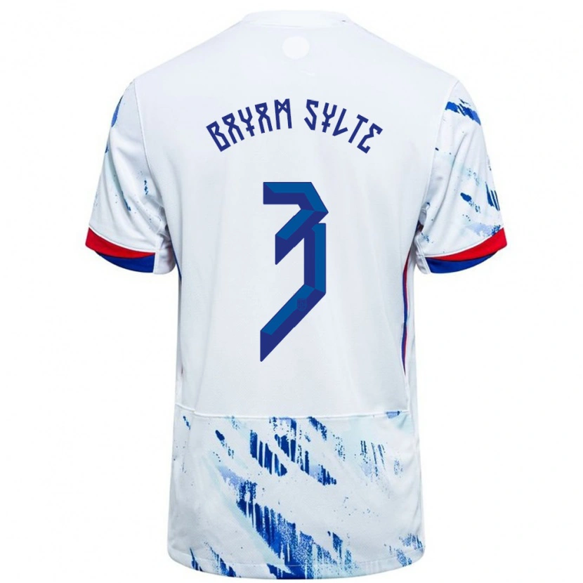 Danxen Kinder Norwegen Daniel Bayam Sylte #3 Weiß Blau Auswärtstrikot Trikot 24-26 T-Shirt