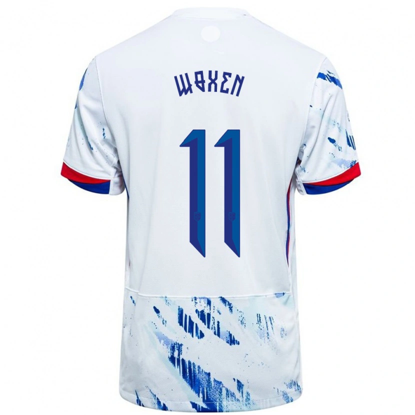 Danxen Kinder Norwegen Harald Woxen #11 Weiß Blau Auswärtstrikot Trikot 24-26 T-Shirt