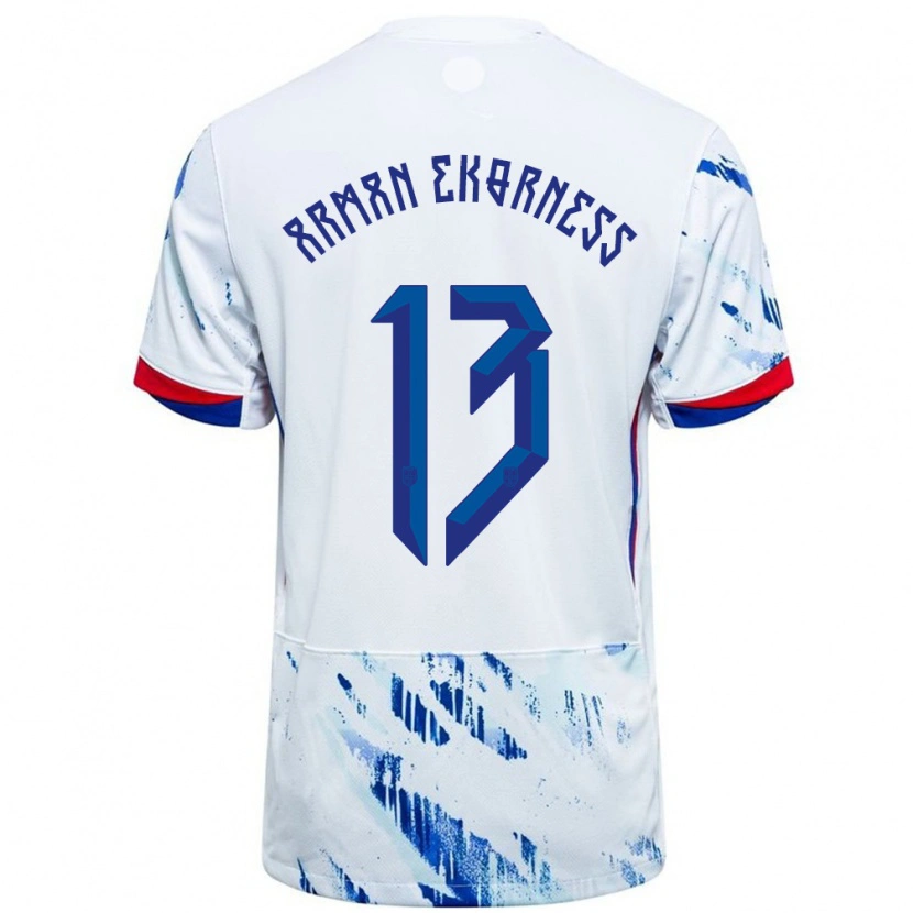 Danxen Kinder Norwegen Karsten Arman Ekorness #13 Weiß Blau Auswärtstrikot Trikot 24-26 T-Shirt