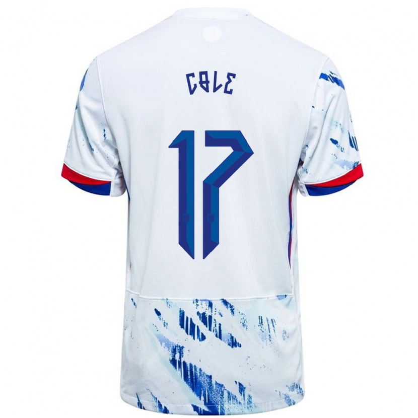 Danxen Kinder Norwegen Alan Cole #17 Weiß Blau Auswärtstrikot Trikot 24-26 T-Shirt