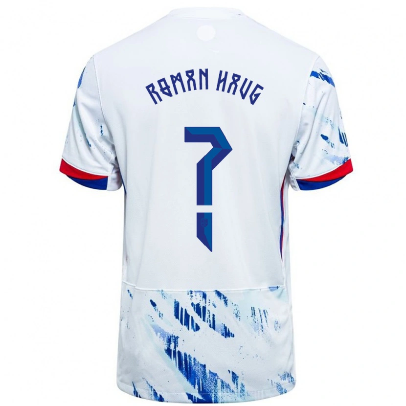 Danxen Kinder Norwegen Sophie Román Haug #0 Weiß Blau Auswärtstrikot Trikot 24-26 T-Shirt