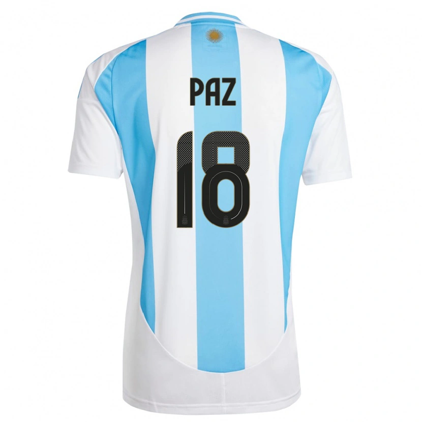 Danxen Herren Argentinien Nico Paz #18 Weiß Blau Heimtrikot Trikot 24-26 T-Shirt