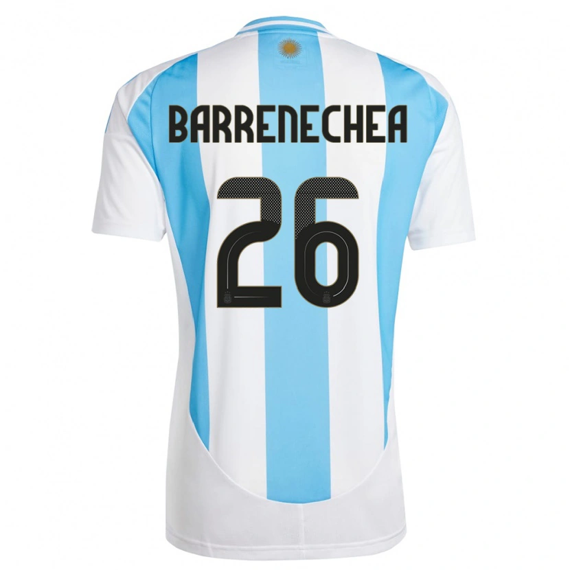Danxen Herren Argentinien Enzo Barrenechea #26 Weiß Blau Heimtrikot Trikot 24-26 T-Shirt