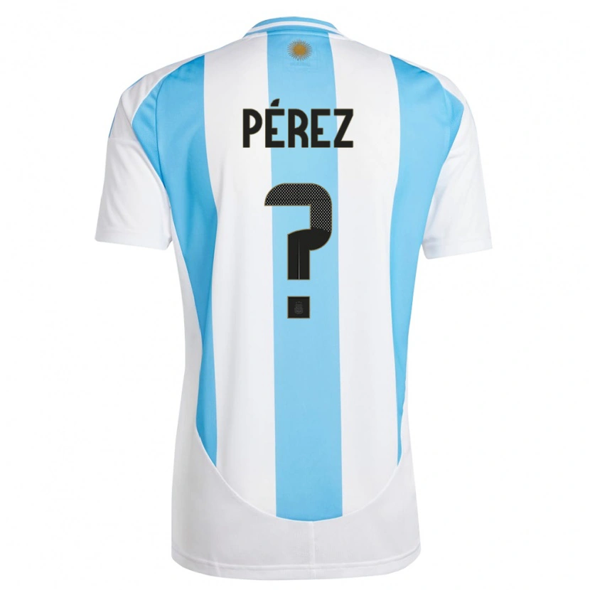 Danxen Herren Argentinien Tomás Pérez #0 Weiß Blau Heimtrikot Trikot 24-26 T-Shirt