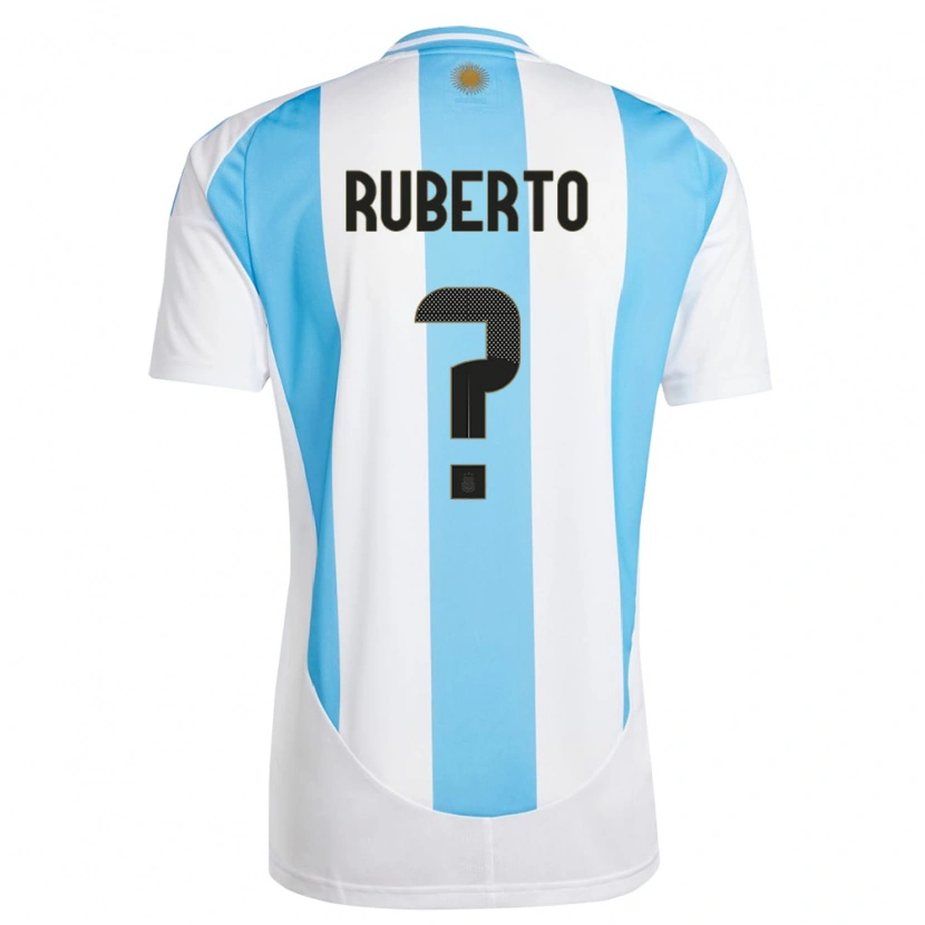 Danxen Herren Argentinien Agustín Ruberto #0 Weiß Blau Heimtrikot Trikot 24-26 T-Shirt