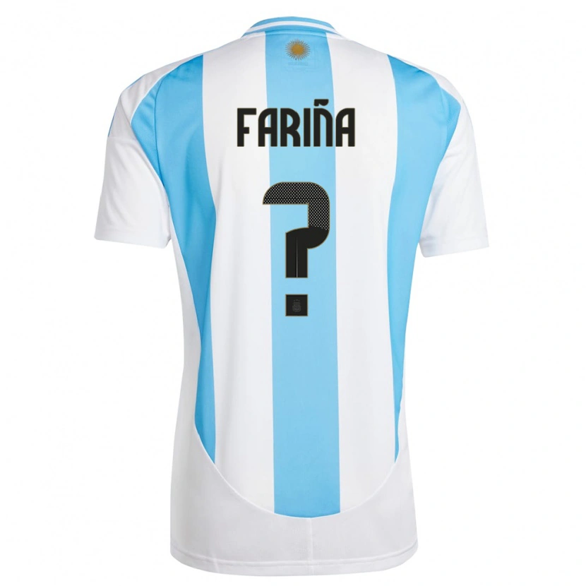 Danxen Herren Argentinien Benjamín Fariña #0 Weiß Blau Heimtrikot Trikot 24-26 T-Shirt