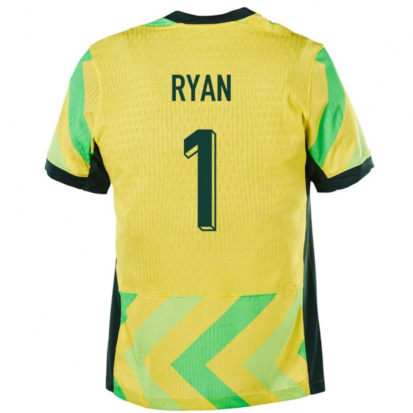 Danxen Herren Australien Mathew Ryan #1 Golden Heimtrikot Trikot 24-26 T-Shirt
