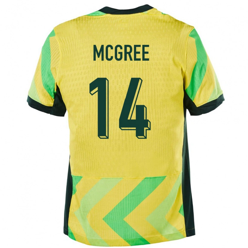 Danxen Herren Australien Riley Mcgree #14 Golden Heimtrikot Trikot 24-26 T-Shirt