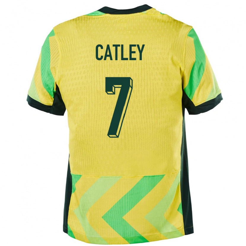 Danxen Herren Australien Stephanie Catley #7 Golden Heimtrikot Trikot 24-26 T-Shirt
