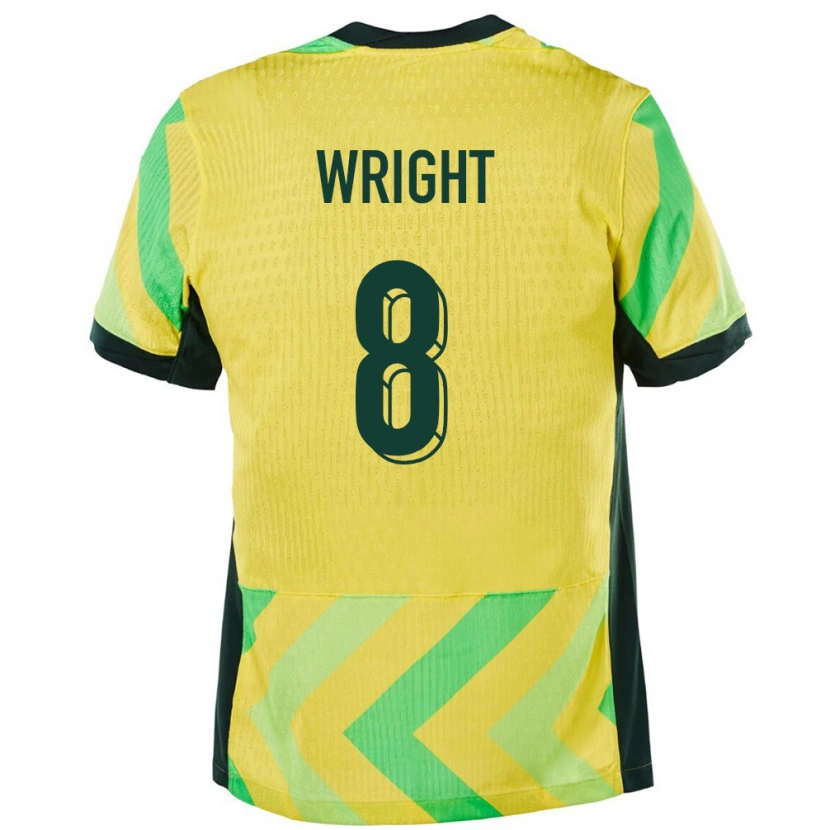 Danxen Herren Australien Bailey Wright #8 Golden Heimtrikot Trikot 24-26 T-Shirt