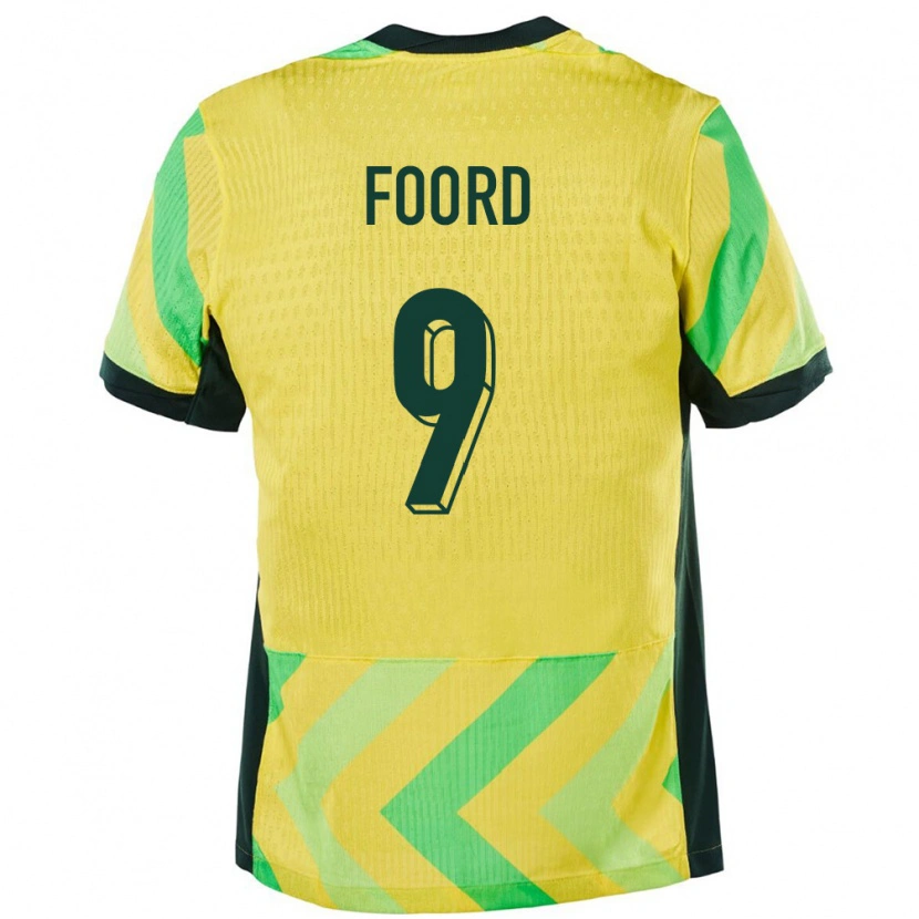 Danxen Herren Australien Caitlin Foord #9 Golden Heimtrikot Trikot 24-26 T-Shirt