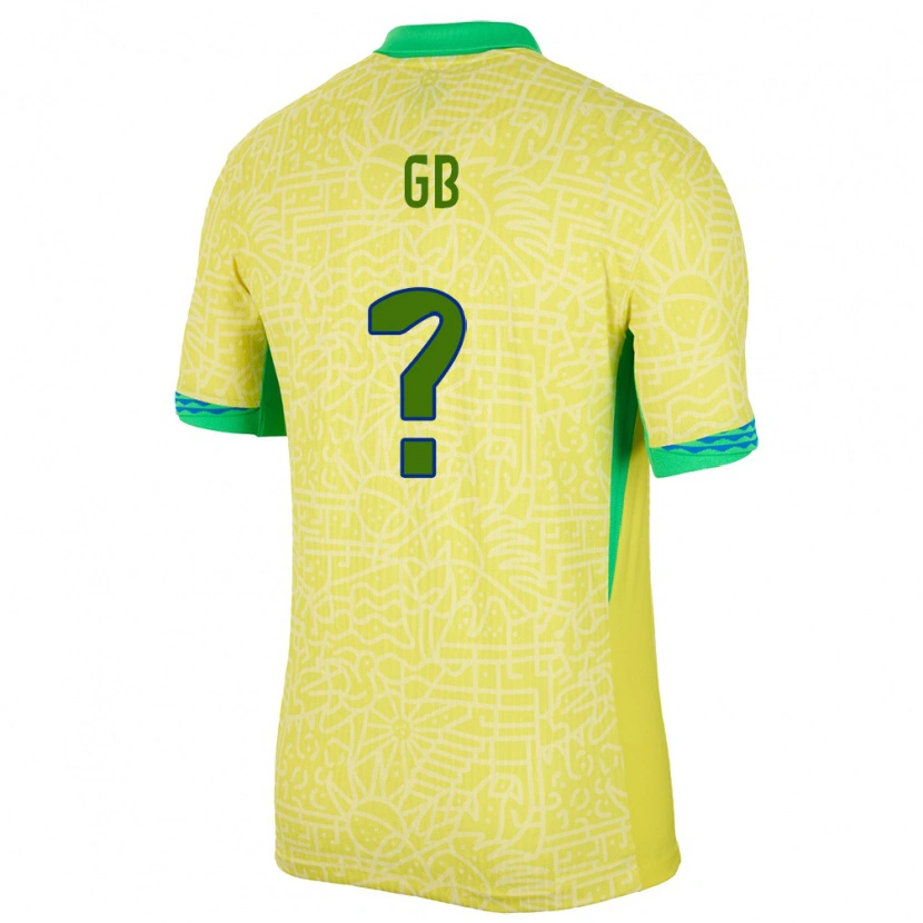 Danxen Herren Brasilien Gb #0 Gelb Heimtrikot Trikot 24-26 T-Shirt