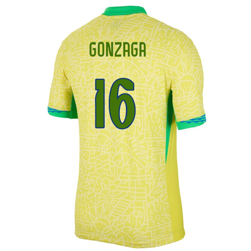 Danxen Herren Brasilien Rafael Gonzaga #16 Gelb Heimtrikot Trikot 24-26 T-Shirt