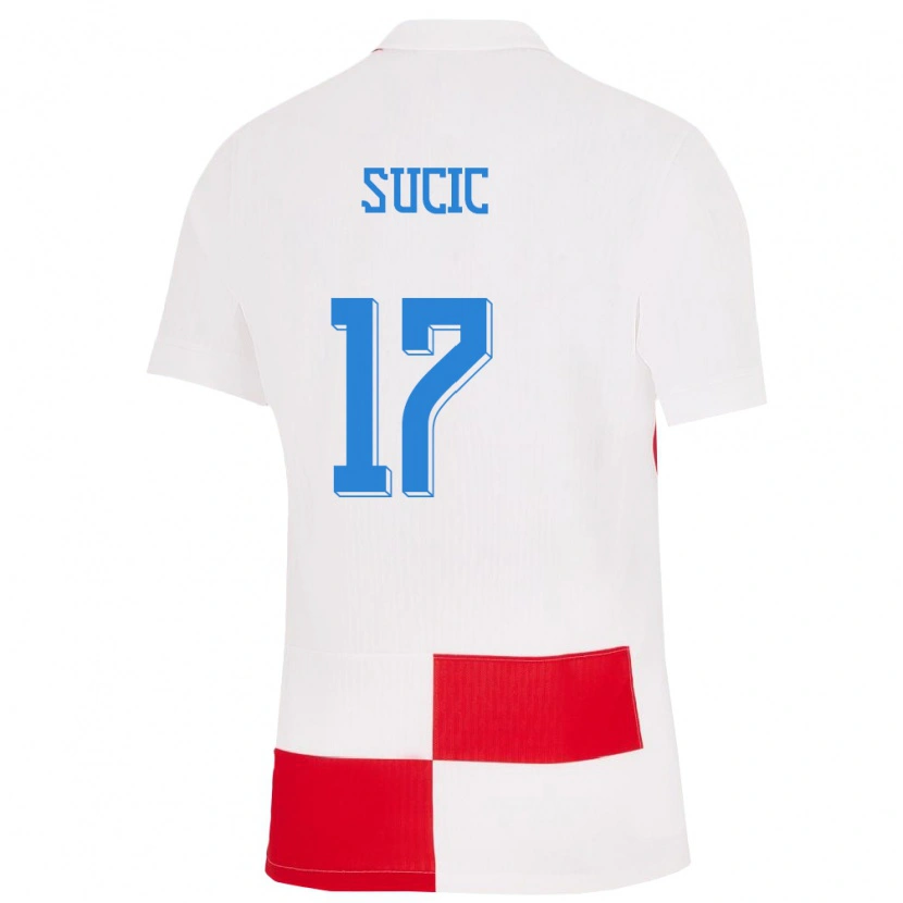 Danxen Herren Kroatien Petar Sucic #17 Weiß Rot Heimtrikot Trikot 24-26 T-Shirt