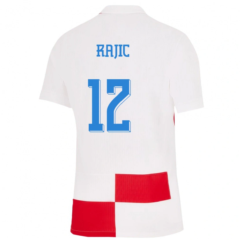 Danxen Herren Kroatien Antonio Rajic #12 Weiß Rot Heimtrikot Trikot 24-26 T-Shirt